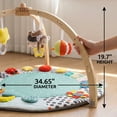 thumbnail image 3 of Baby Play Mat with Wooden Play Gym and Detachable Sensory Toys for Infants, Tummy Time Activity Mat, Newborn Baby Gift,Green, 3 of 8