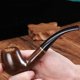 thumbnail image 1 of Una pipa, tres usos, madera maciza encerada, pipa antigua, sándalo negro curvado, pipa de cobre filtrado de 9 mm, 1 of 5