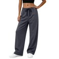 thumbnail image 4 of Asgosdo Women Pants High Elastic Waisted Drawstring Wide Leg Athletic Breathable Working Out Pants with Pockets, 4 of 5