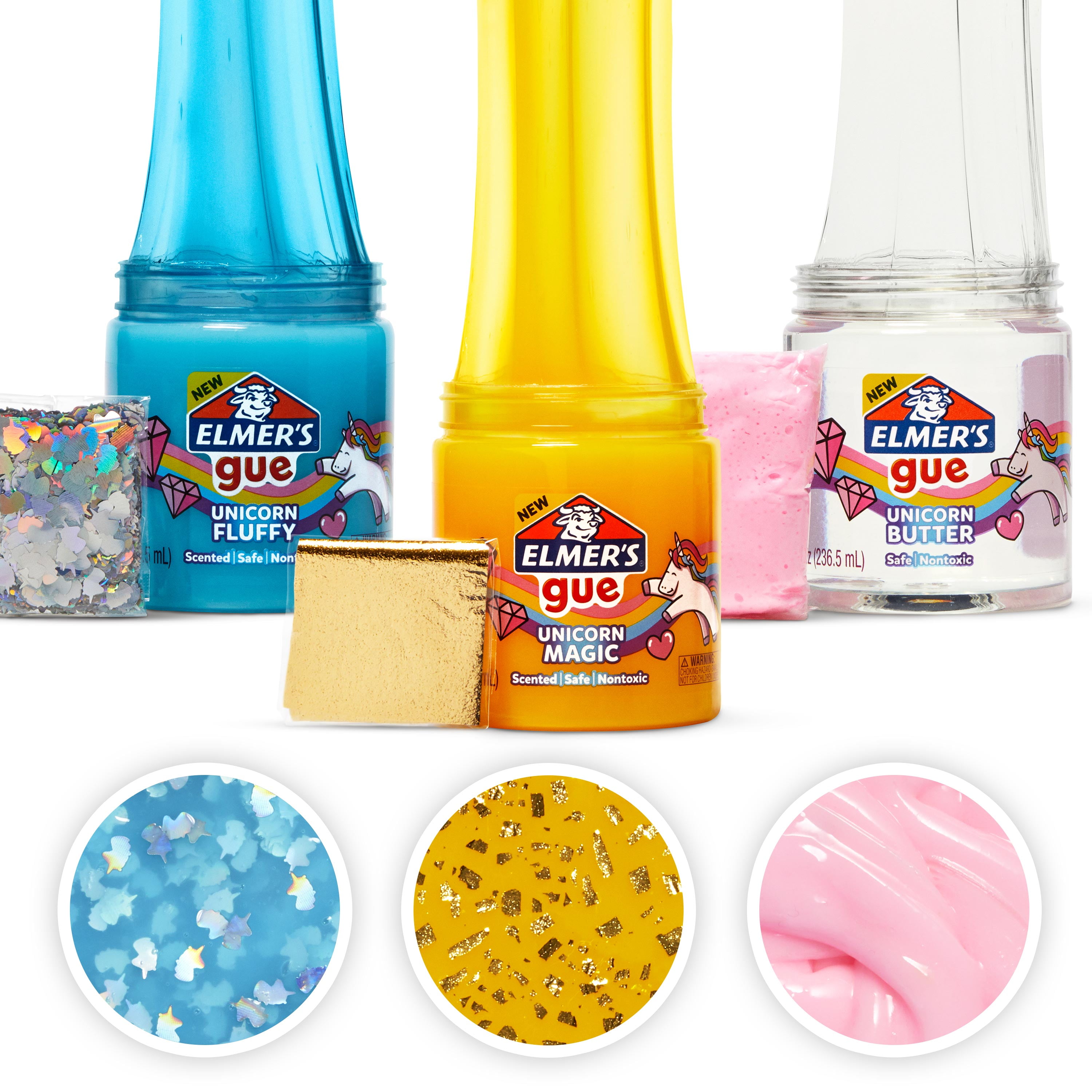 Elmer’s Gue Premade Slime, Unicorn Dream Slime Kit, Includes Fun, Unique Add-Ins, Variety Pack ...