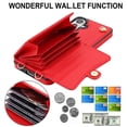 thumbnail image 4 of For Samsung Galaxy S24 5G RFID Blocking Protective Purse Wallet Case Magnetic Organ Style Flip Cover Multi-Card Slots Pocket With Detachable Shoulder Strap And Wrist Strap,Red,For Galaxy S24 (5G), 4 of 10