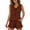 Coffee, variant on Womens Pajamas Sets 2 Piece Ruffle Trim V Neck Tie Front Tank Tops Shorts Sleepwear Loungewear PJ Set（Red/M）