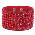 thumbnail image 1 of Nvzi Pulseras Pulseras de moda con diamantes de imitación Pulseras de cuero envolventes Pulseras para el día de San Valentín - Rojo, 1 of 5