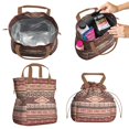 thumbnail image 2 of Boho Bohemia Geometric Line Art Drawstring Lunch Bag Women - Drawstring Lunch Bag Insulated for Work Office - Stain-Resistant Large Lunchbags for Women with Multi-Pockets, 2 of 6