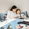 thumbnail image 4 of jejeloiu Christmas Snowmen Bedding Comforter Set 7-Piece,Red Berry King Bedding Sets,Happy New Year Bed Sheets For Children,Lightweight Room Decor Reversible, 4 of 8