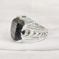 thumbnail image 2 of Rough Black Tourmaline Mans Ring, Natural Black Tourmaline, Silver Jewelry, 925 Silver Ring, Birthday Gift, Heavy Mens Ring, Arabic Design, Ottoman Style Ring, Christmas, Turkey Mens Signet Ring, 2 of 5