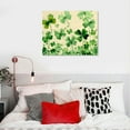 thumbnail image 5 of Nawypu St. Patrick's Day Canvas Wall Art Framed Wall Decoration Lucky Clover Wall Oil Paintings Leaves Green Nature Aesthetic Wall Artwork Ready to Hang Wall Pictures for Living Room Bedroom Decor, 5 of 6