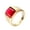 Gold Red, variant on Unisex Stainless Steel Trendy Personality Square Black Gemstone Signet Ring Crystal Rhinestone Inlay Wedding Band High Polished Black Size 7