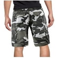 thumbnail image 2 of Men's 100% Cotton Classic Fit Army Utility Multi Pocket Chino Cargo Shorts (Grey Camo, 32), 2 of 3