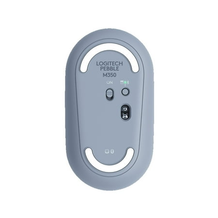Logitech - Pebble M350 Wireless Optical Ambidextrous Mouse with Silent Click - Blue Gray