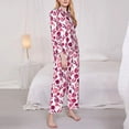 thumbnail image 3 of Daiia Tulips Flowers for Women's Long-Sleeved Pajama Set – Soft & Comfortable Sleepwear Button-Up Pajamas Cozy Lounge Wear-X-Large, 3 of 7