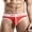 Red, variant on harmtty Men Sexy Ice Silk Quick Dry Solid Color Low Waist Underwear Briefs Underpants,White