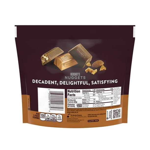 Hershey's Nuggets Milk Chocolate, Toffee and Almonds Candy, Share Pack 10.2 oz-3Pack