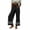 Black, variant on Women’s Eyelet-Trim Cropped Linen Pants, DUnrefinedstring Elastic-Waist Build with Side-Slip Pockets for Weekly Rural Local Market Errands Black M