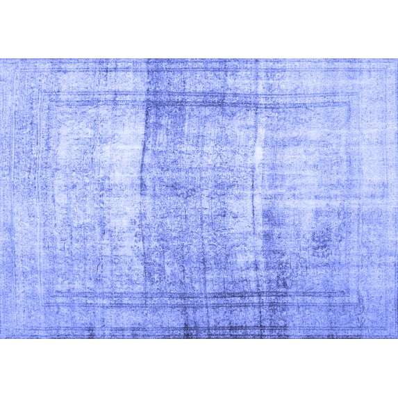 Ahgly Company Indoor Rectangle Abstract Blue Contemporary Area Rugs, 7' x 10'