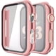 thumbnail image 2 of Misxi Paquete de 2 Estuches rígidos para PC con Protector de Pantalla de Vidrio Templado Compatible con Apple Watch Series 6 SE Series 5 Series 4 40 mm, 1 Rosa Rosa + 1 Transparente, 2 of 4