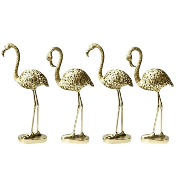 Paquete de 4 modernas de flamencos, estatuas, esculturas de , adornos artísticos, artesanía, decoración de escritorio para Sunnimix Estatuilla de flamenco