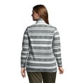 thumbnail image 2 of Lands' End Women's Plus Size Fleece Quarter Zip Pullover Print - XXX Large Plus - Gray Graphic Fairisle, 2 of 3