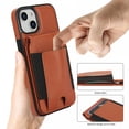 thumbnail image 6 of Wallet Case Compatible With iPhone 14 Plus,[Support MagSafe Wireless Charging] [Kickstand] Flip Magnetic PU Leather Shockproof Rugged Wallet Phone Cover with Detachable Card Holder,Brown, 6 of 8