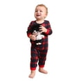 thumbnail image 2 of Hirigin Family Matching Christmas Pajama Set, Reindeer Print Long Sleeve Tops Plaid Elastic Waist Pants for Fall Winter, 2 of 6