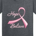 thumbnail image 4 of Inktastic Hope Believe Breast Cancer Ribbon Youth T-Shirt, 4 of 5
