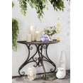 thumbnail image 2 of SAFAVIEH Annalise Outdoor Patio Semi-Circle Accent Table, Rustic Brown, 2 of 5
