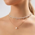 thumbnail image 7 of Gold Pearl Necklace for Women, 18K Gold Plated Layered Pearl Choker Trendy Wedding Dainty Gold Jewelry Set for Women Gifts, 7 of 7