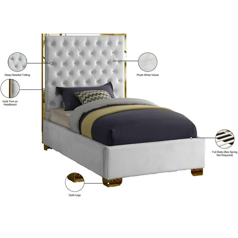 Meridian Furniture Lana Velvet Twin Bed Meridian Furniture Lana Velvet Twin Bed