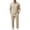 Khaki #43, variant on DORKASM Men's Linen 2 Piece Set Long Sleeve Shirt Pants Outfit Black M