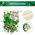 thumbnail image 5 of Happy St Patricks Day House Flag 28x40 Inch Double Sided Outside, Lucky Shamrocks Clovers Holiday Yard Outdoor Flag, 5 of 7