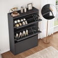 thumbnail image 4 of Kselythan Shoe Storage Cabinet With Flip Drawers,Hidden Shoe Rack,Narrow Shoe Rack,Freestanding Wood Shoe Organizer With Adjustable Shelf For Spaces Apartment Entryway Foyer Living Room, 4 of 7