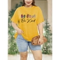 thumbnail image 3 of XCHQRTI Be Kind Womens T-Shirt Plus Size Graphic Tees Casual Loose Fit Tee Top, 3 of 7