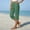 Army Green, variant on HaCpiu Women's Casual Cotton Linen Crop Pants, Loose Fit Straight Leg Capri Trousers with Pockets Side Slit Button Trim, Army Green L