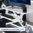 thumbnail image 4 of VIVO White Electric 36" Standing Desk Monitor Riser, Dual Arm Sit Stand Tabletop, 4 of 8