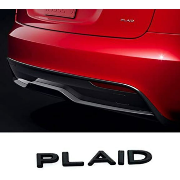 Tesla Model S, 3, X, Y Plaid Badge 3D Logo Rear Letter Set Emblem, Matte Black