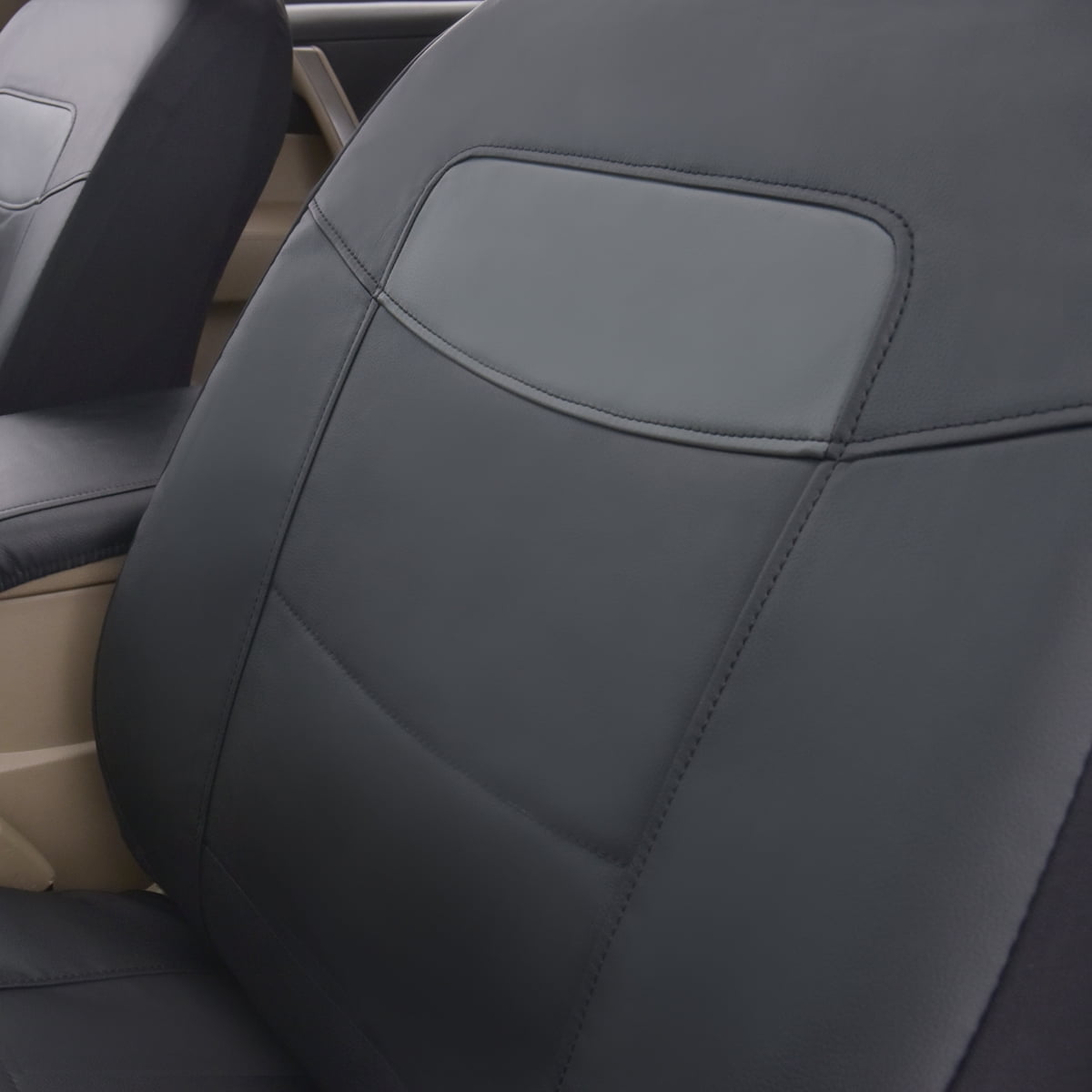 Flying Banner Car Seat Covers Protectors Full Set Synthetic Leather Full Set Black