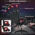 thumbnail image 6 of HOFFREE Pink Gaming Chair with Speakers and Led Lights Massage Video Game Chair with Footrest for Girls Reclining Computer Gaming Chair, 6 of 8