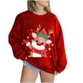 thumbnail image 2 of Georges Chandails d'Automne pour Femmes, Mode Féminine Manches Longues Col Rond Imprimé de Noël Hauts Amples, Blouses Chandails, 2 of 5
