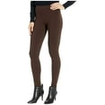 thumbnail image 3 of Hue Women's Wide Waistband Blackout Cotton Leggings, Espresso, Small, 3 of 3