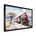 thumbnail image 2 of Designart "Countryside Charm Red and White Train" Performing Arts Framed Wall Art Decor - Modern Farmhouse Red Transportation Train Entryway Framed Wall Art Print, 2 of 6