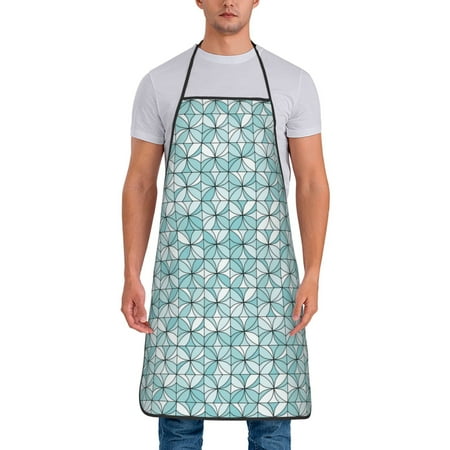 

Aprons for Men Women - Abstract blue floral Cooking Kitchen Apron Chef Apron Waterproof Apron for Painting Pottery Baking BBQ Gardening Salon Gift For women Men