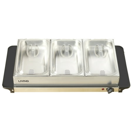Nostalgia Electrics Living by Nostalgia 3-Station Buffet Server with Warming Tray, BCD992
