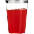 thumbnail image 5 of 100 Silver Plastic Cups 14 Oz Clear Plastic Cups Tumblers Silver Rimmed Cups Fancy Disposable Wedding Cups Elegant Party Cups with Silver Rim, 5 of 7