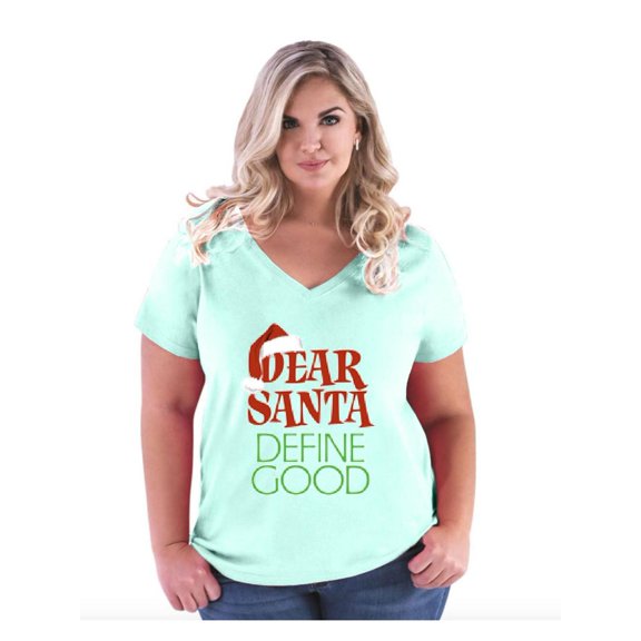 NIB - Women's Plus Size V-neck T-Shirt - Christmas Define Good