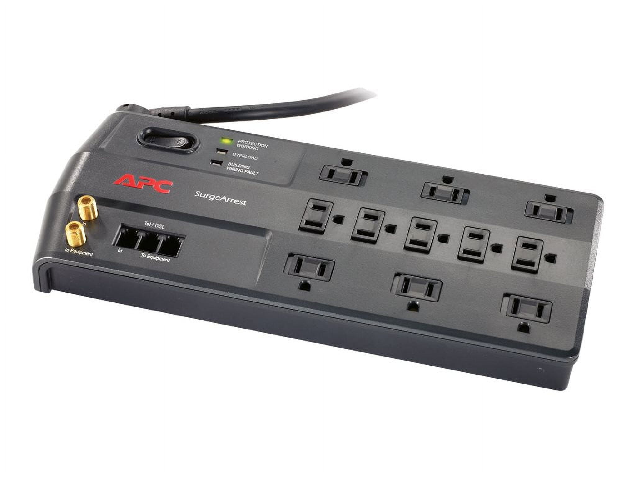 APC 11-Outlet Surge Protector 3020 Joules with Telephone, DSL