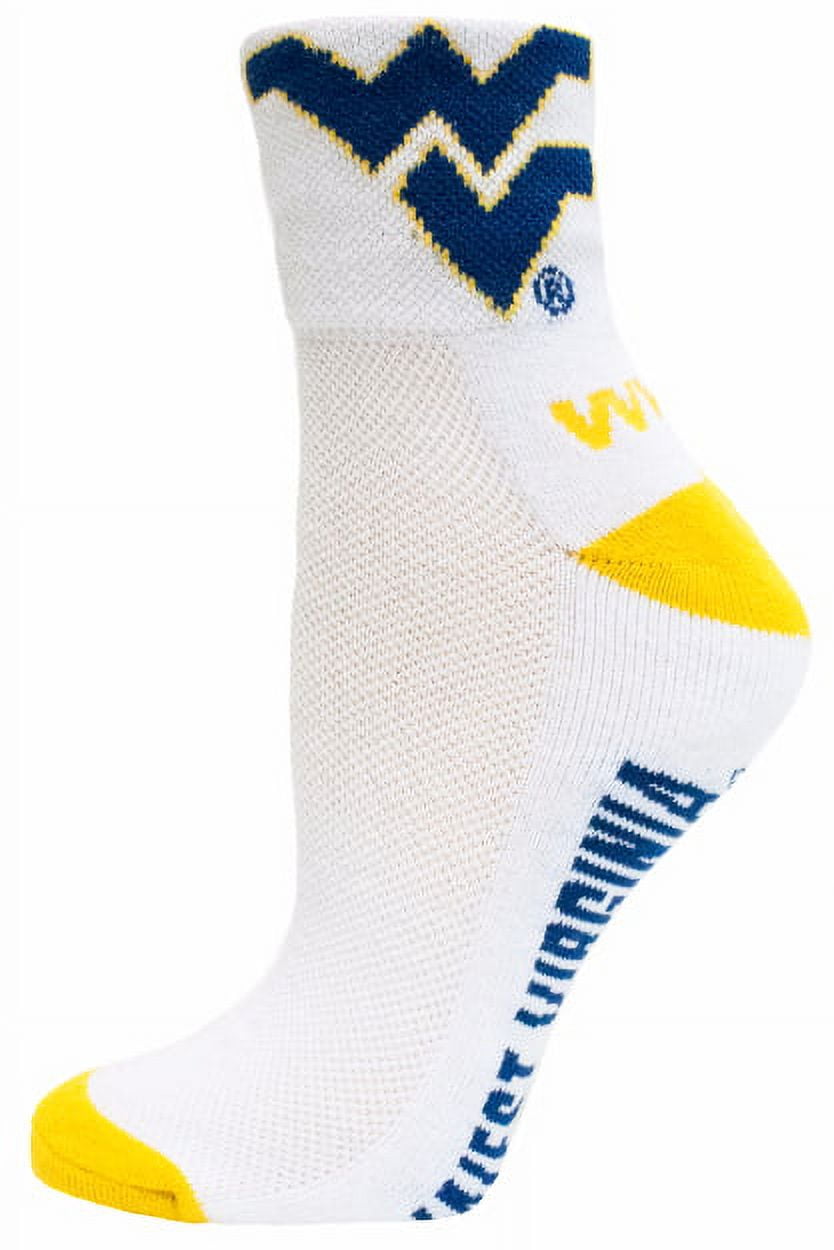 West Virginia Mountaineers White Quarter Sock