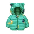 thumbnail image 2 of Esaierr Boy Girl Winter Fleece Coats for Baby Toddler 2-7Y Kids Winter Warm Ears Hooded Puffer Lightweight Puffer Jacket Coat Kids Short Cartoon Printing Snow Down, 2 of 7