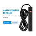 Hyper Tough 6 Outlets Power Strip with 8 ft. Cord, Black, Single Pack