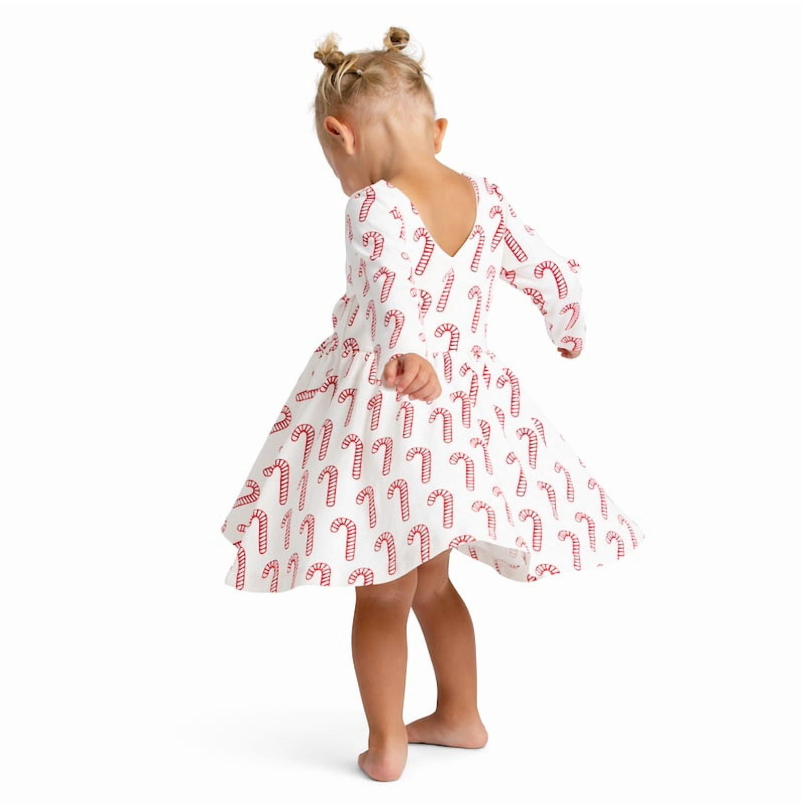 M+A by Monica + Andy Organic Cotton Long Sleeve Let's Dance Dress, Sizes 12-18M-5T