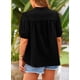 thumbnail image 2 of Camisa PRETTYGARDEN para mujer, negra, con botones y manga farol, talla XXL, 2 of 9
